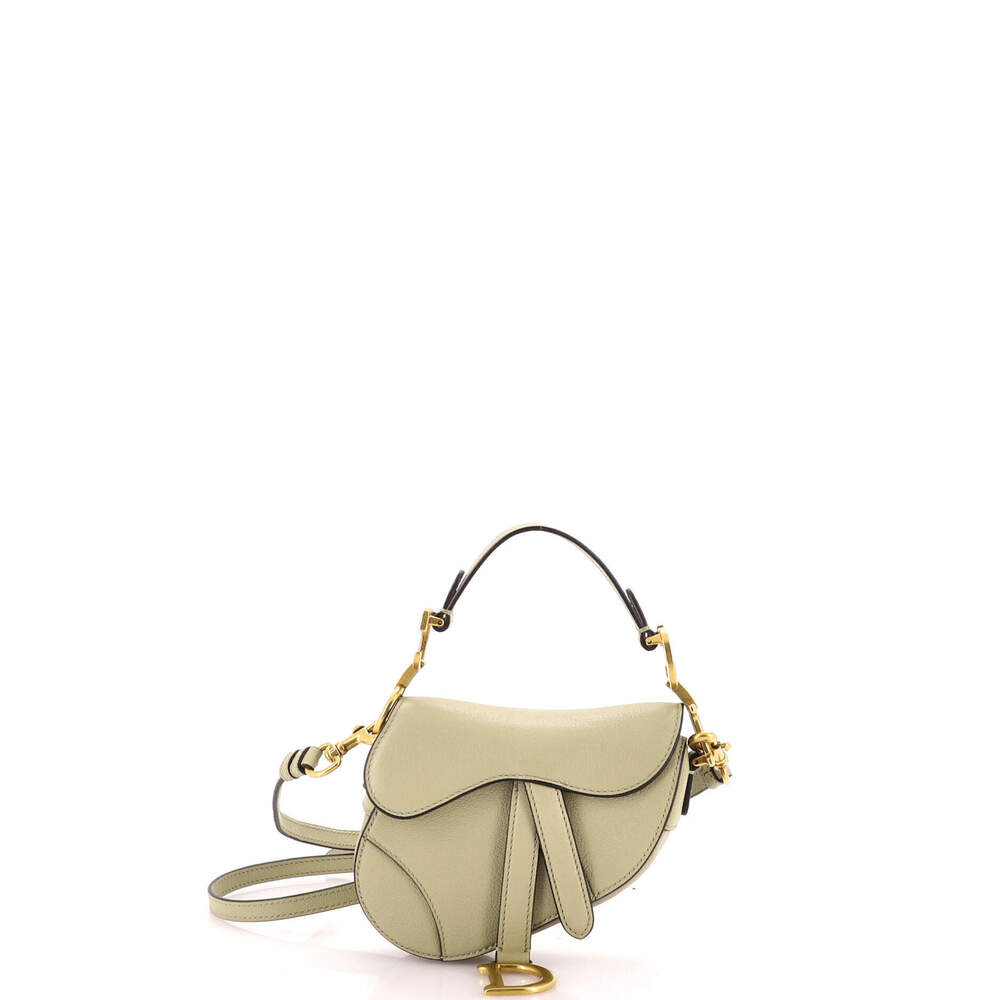 Christian Dior Mini Saddle Handbag with Strap Leather